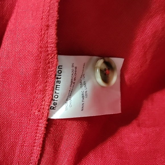 Reformation Mar linen midi dress Sz 4 NWOT - Picture 4 of 5